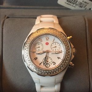 Michele “Tahitian” style white ceramic watch